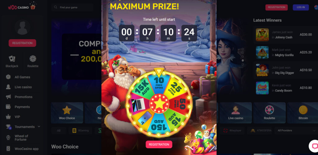 Woo casino wheel of fortune game