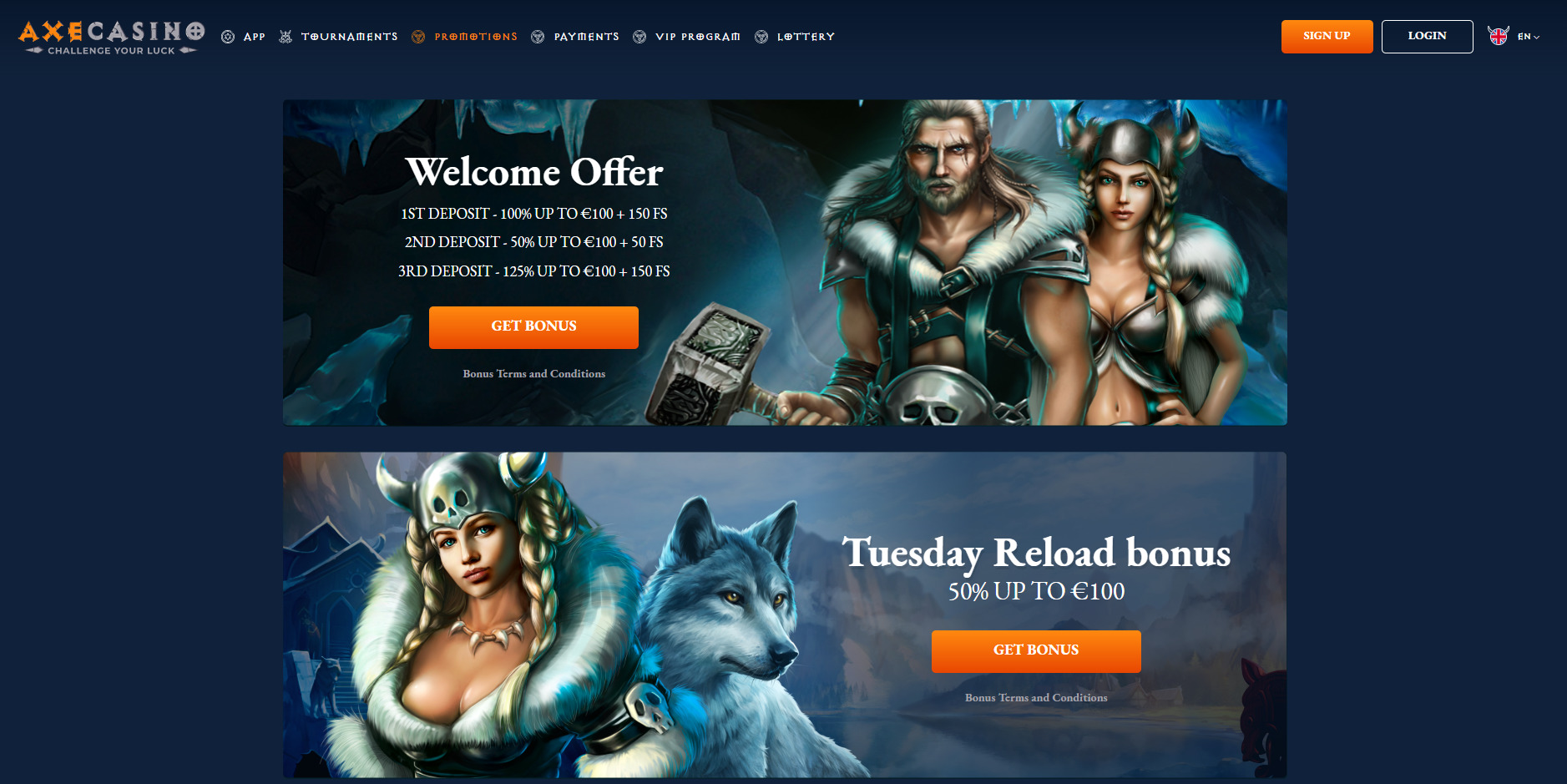 Axe Casino Welcome Bonus