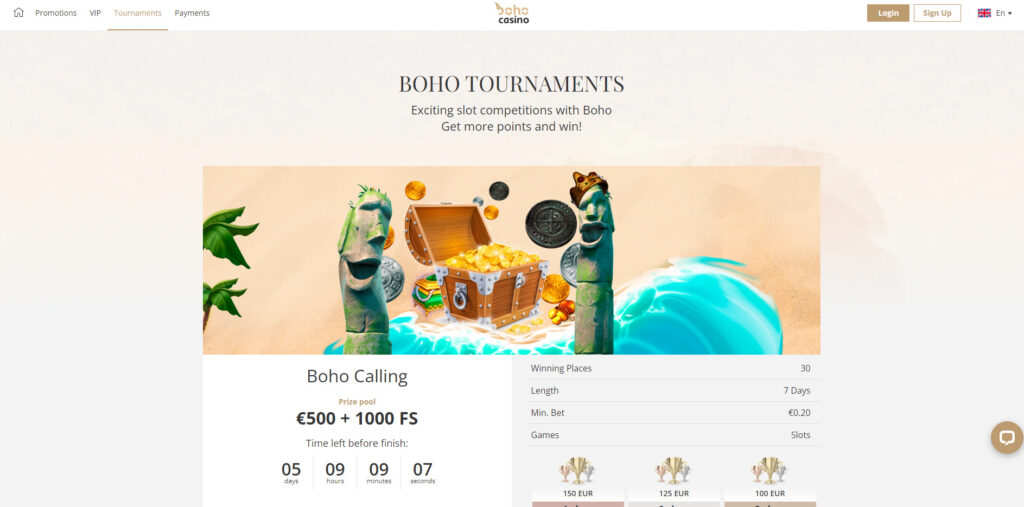 Boho casino tournaments