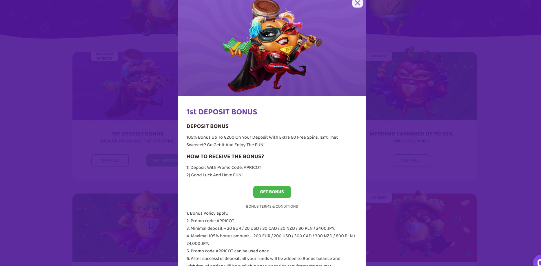Berry Casino Welcome Bonus
