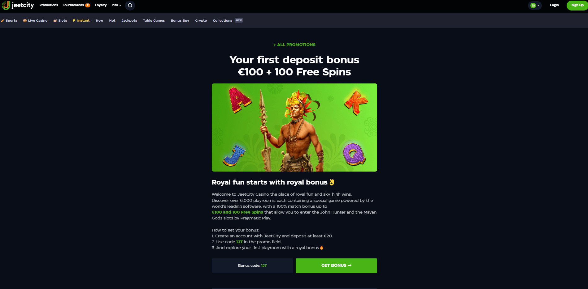 JeetCity Casino Welcome Bonus