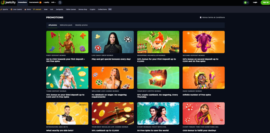 JeetCity Casino promotions