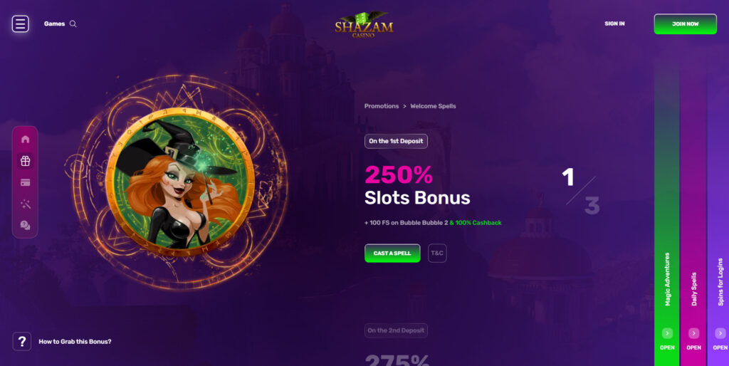 Shazam Casino promotions