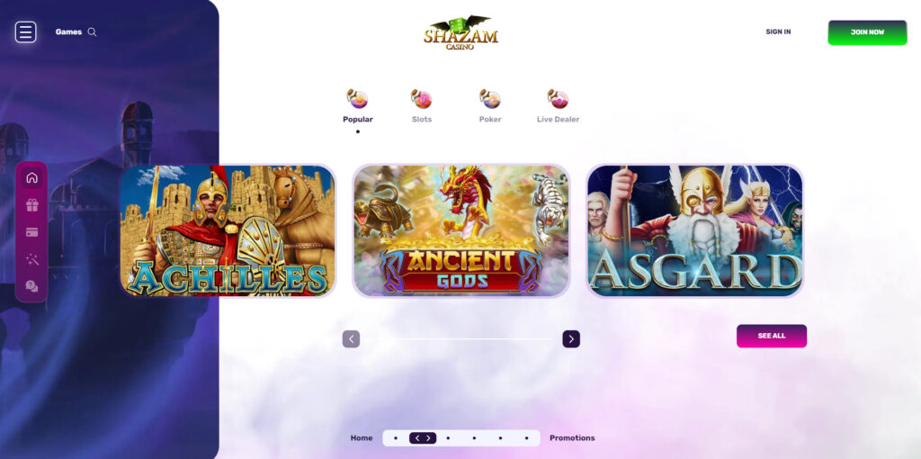 Shazam Casino slots